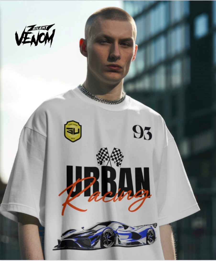 Urban Racing Short Sleeve Tee- White