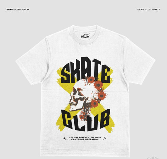 Skate Club Short Sleeve Tee- White