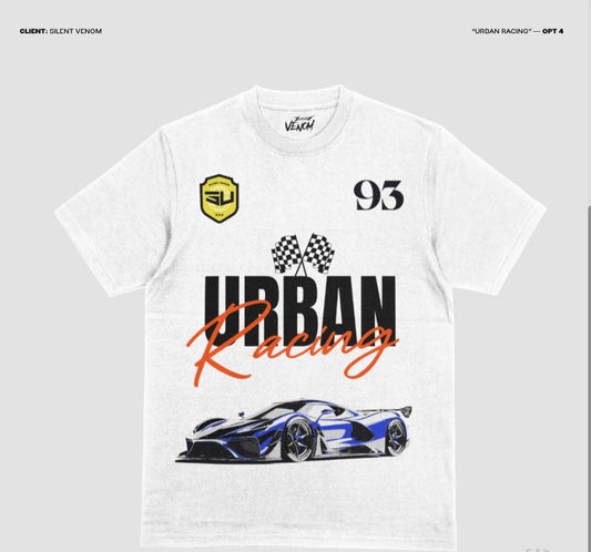 Urban Racing Short Sleeve Tee- White