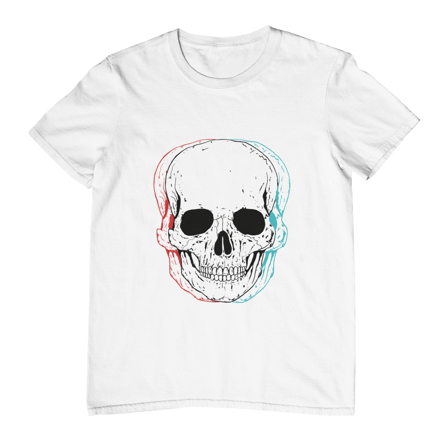 Dual Vision Skull Short Sleeve Tee- White