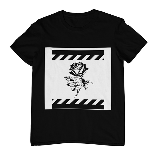 Barred Rose Short Sleeve Tee- Black